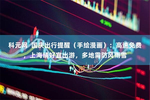 科元网  国庆出行提醒（手绘漫画）：高速免费，上海晴好宜出游，多地需防风雨雪